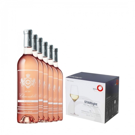 Clarendelle Bordeaux Rose *75cl X 6 Bottles with 6 Glasses